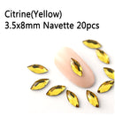 20pcs Marquise Nail Rhinestones Crystals Flatback Glass Stones Manicure Nail Art Decoration Charms Gem Jewelry Accessories