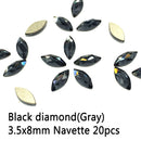 20pcs Marquise Nail Rhinestones Crystals Flatback Glass Stones Manicure Nail Art Decoration Charms Gem Jewelry Accessories