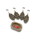 1Set Inline Method Carp Fishing Feeder 4 Feeders 15/20/25/35g 30/40/50/60g Mould fishing Tackle Accessories