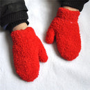 Warmom Plush Thick Warm Baby Gloves Winter Plus Velvet Mittens Children Kid Coral Fleece Full Finger Gloves For 1-4Y Kids Gloves