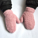 Warmom Plush Thick Warm Baby Gloves Winter Plus Velvet Mittens Children Kid Coral Fleece Full Finger Gloves For 1-4Y Kids Gloves