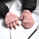 Warmom Plush Thick Warm Baby Gloves Winter Plus Velvet Mittens Children Kid Coral Fleece Full Finger Gloves For 1-4Y Kids Gloves