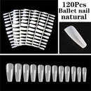 100pcs/box Full Cover Fake Nail Artificial Press on Long Ballerina Clear/Natural/white False Coffin Nails Art Tips Manicure Tool