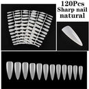 100pcs/box Full Cover Fake Nail Artificial Press on Long Ballerina Clear/Natural/white False Coffin Nails Art Tips Manicure Tool