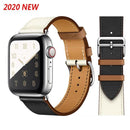 100% Genuine Cow Leather loop Bracelet Belt Band for Apple Watch 6 SE 5 4 42MM 38MM 44MM 40MM Strap for iWatch 6 5 4 Wristband
