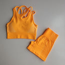 Seamless Yoga Set 2 Pcs Sports Suit Female Workout Clothes Sports Bra+High Waist Gym Shorts Running Women Sportwear