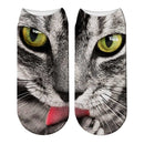 New Design 3D Printed Women Winter Christmas Socks Funny Creative Pet Cat Face Unisex Cotton Harajuku Ankle Socks Children Gift