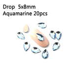 20PCS AB Mix Colors Tips Nail Rhinestones flat Pixie crystal Drop diamonds 3D Manicure Nail Art Decoration Charms Jewelry