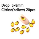 20PCS AB Mix Colors Tips Nail Rhinestones flat Pixie crystal Drop diamonds 3D Manicure Nail Art Decoration Charms Jewelry