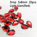 20PCS AB Mix Colors Tips Nail Rhinestones flat Pixie crystal Drop diamonds 3D Manicure Nail Art Decoration Charms Jewelry