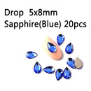 20PCS AB Mix Colors Tips Nail Rhinestones flat Pixie crystal Drop diamonds 3D Manicure Nail Art Decoration Charms Jewelry