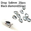 20PCS AB Mix Colors Tips Nail Rhinestones flat Pixie crystal Drop diamonds 3D Manicure Nail Art Decoration Charms Jewelry