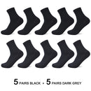 10 Pairs/Lot Men Bamboo Fiber Socks 2020 Hot Compression Autumn Long Black Business Casual Man Dress Sock Gifts Plus Size 42-45