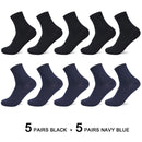 10 Pairs/Lot Men Bamboo Fiber Socks 2020 Hot Compression Autumn Long Black Business Casual Man Dress Sock Gifts Plus Size 42-45
