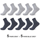 10 Pairs/Lot Men Bamboo Fiber Socks 2020 Hot Compression Autumn Long Black Business Casual Man Dress Sock Gifts Plus Size 42-45