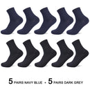 10 Pairs/Lot Men Bamboo Fiber Socks 2020 Hot Compression Autumn Long Black Business Casual Man Dress Sock Gifts Plus Size 42-45