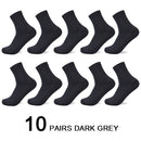 10 Pairs/Lot Men Bamboo Fiber Socks 2020 Hot Compression Autumn Long Black Business Casual Man Dress Sock Gifts Plus Size 42-45
