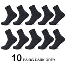 10 Pairs/Lot Men Bamboo Fiber Socks 2020 Hot Compression Autumn Long Black Business Casual Man Dress Sock Gifts Plus Size 42-45