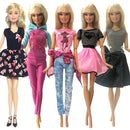 NK 5 Pcs./Set Doll Fashion Outfits Daily Wear Casual Dress Shirt Skirt Dollhouse Clothes for Barbie Doll Accessories 5G JJ