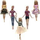 NK 5 Pcs./Set Doll Fashion Outfits Daily Wear Casual Dress Shirt Skirt Dollhouse Clothes for Barbie Doll Accessories 5G JJ