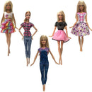 NK 5 Pcs./Set Doll Fashion Outfits Daily Wear Casual Dress Shirt Skirt Dollhouse Clothes for Barbie Doll Accessories 5G JJ