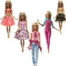 NK 5 Pcs./Set Doll Fashion Outfits Daily Wear Casual Dress Shirt Skirt Dollhouse Clothes for Barbie Doll Accessories 5G JJ