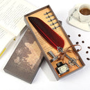 1set Retro Vintage Calligraphy Feather Dip Pen Writing Ink Set Stationery Quill Fountain Pens Creative Vintage Pen Dropshipping