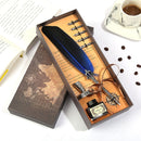 1set Retro Vintage Calligraphy Feather Dip Pen Writing Ink Set Stationery Quill Fountain Pens Creative Vintage Pen Dropshipping