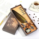 1set Retro Vintage Calligraphy Feather Dip Pen Writing Ink Set Stationery Quill Fountain Pens Creative Vintage Pen Dropshipping