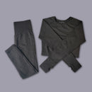 Women Seamless Long Sleeve Yoga Set 2 Piece Sports Bra Top+Pants Sportswear Tracksuit Gym Fitness Leggings Costume Jogging Suit