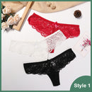 3 Pcs Panties Underwear Woman Lace Thong G String Sexy Briefs Lingerie Woman Thong T-back Lace Female Low Waist Women's Panties