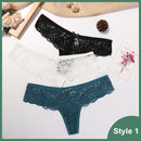 3 Pcs Panties Underwear Woman Lace Thong G String Sexy Briefs Lingerie Woman Thong T-back Lace Female Low Waist Women's Panties