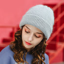 Xthree Beanie Hat for Women Winter Hat Knitted Rabbit Fur Skullies Hat Warm Bonnet Cap Female Hats for Girl hat