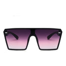 2020 Fashion Oversized Square Sunglasses Retro Gradient Big Frame Sun Glasses For Women One Piece Gafas Shade Mirror Clear Lens