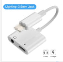 2 in 1 Adapter AUX Charging Lightning to 3.5mm Cable Splitter For Apple iPhone XS MAX XR X 7 8 Plus Aux Cable Splitte