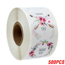 100-500pcs Labels Roll Flower Thank You Stickers Scrapbooking For Gift Decoration Stationery Sticker Seal Label Handmade Sticker