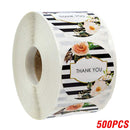 100-500pcs Labels Roll Flower Thank You Stickers Scrapbooking For Gift Decoration Stationery Sticker Seal Label Handmade Sticker