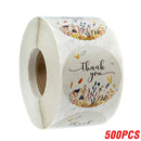 100-500pcs Labels Roll Flower Thank You Stickers Scrapbooking For Gift Decoration Stationery Sticker Seal Label Handmade Sticker