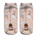 Women Funny Cute 3D Print Foods White Nutella Character Socks Unisex Happy Cartoon Donuts Biscuit Dessert Gift Sokken Dropship