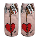 Women Funny Cute 3D Print Foods White Nutella Character Socks Unisex Happy Cartoon Donuts Biscuit Dessert Gift Sokken Dropship