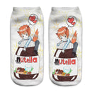 Women Funny Cute 3D Print Foods White Nutella Character Socks Unisex Happy Cartoon Donuts Biscuit Dessert Gift Sokken Dropship