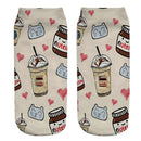 Women Funny Cute 3D Print Foods White Nutella Character Socks Unisex Happy Cartoon Donuts Biscuit Dessert Gift Sokken Dropship