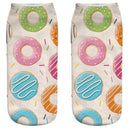 Women Funny Cute 3D Print Foods White Nutella Character Socks Unisex Happy Cartoon Donuts Biscuit Dessert Gift Sokken Dropship