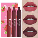 3pcs Matte Velvet Lipstick Set Delicate Smooth Waterproof Non-stick Cup No Fading Air Lipstick Lasting Lip Makeup TSLM1