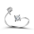 1PC Shining Rhinestone Mosaic 26 Letters Initial Ring New Fashion Opening Cuff Ring For Women Charm Jewelry Gift