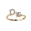 1PC Shining Rhinestone Mosaic 26 Letters Initial Ring New Fashion Opening Cuff Ring For Women Charm Jewelry Gift