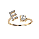 1PC Shining Rhinestone Mosaic 26 Letters Initial Ring New Fashion Opening Cuff Ring For Women Charm Jewelry Gift