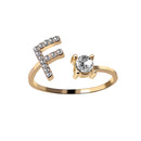 1PC Shining Rhinestone Mosaic 26 Letters Initial Ring New Fashion Opening Cuff Ring For Women Charm Jewelry Gift