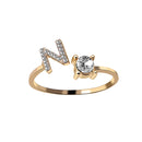 1PC Shining Rhinestone Mosaic 26 Letters Initial Ring New Fashion Opening Cuff Ring For Women Charm Jewelry Gift