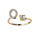 1PC Shining Rhinestone Mosaic 26 Letters Initial Ring New Fashion Opening Cuff Ring For Women Charm Jewelry Gift